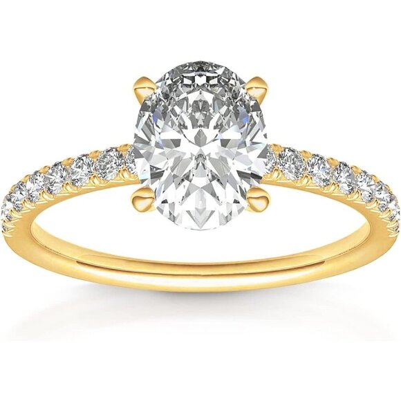 Jewelry - 14K Gold Plated Engagement Ring For Women Wedding Ring For Women Oval Ring